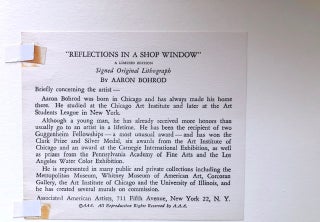 REFLECTIONS IN A SHOP WINDOW. Original Signed Lithograph.