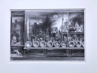 REFLECTIONS IN A SHOP WINDOW. Original Signed Lithograph.
