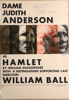 Item #54286 DAME JUDITH ANDERSON as HAMLET. (Signed poster). Dame Judith Anderson