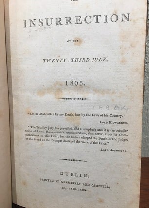 THE INSURRECTION OF THE TWENTY-THIRD JULY, 1803.