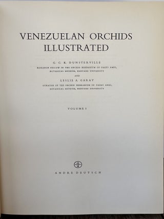 VENEZUELAN ORCHIDS ILLUSTRATED. (Five volumes)