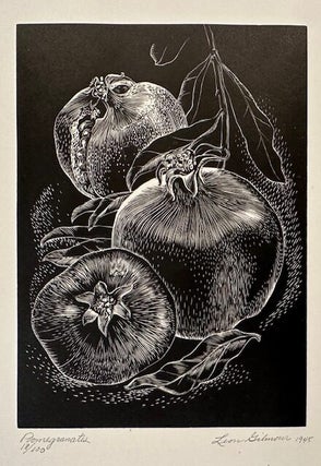 Item #55911 POMEGRANATES. (Original Wood Engraving). Leon Gilmour