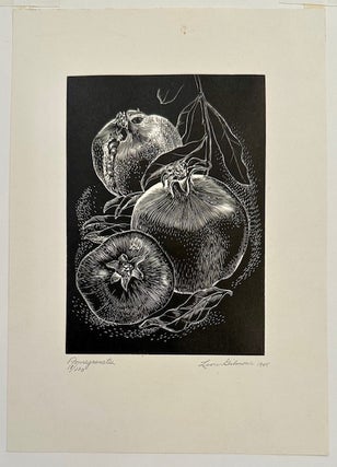 POMEGRANATES. (Original Wood Engraving)