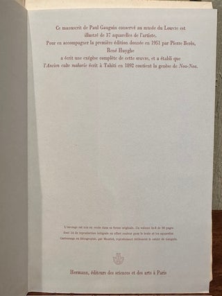 L'ANCIEN CULTE MAHORIE plus LA CLEF DE NOA NOA.
