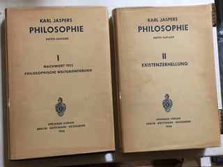 Item #8278 PHILOSOPHIE. 2 Volumes. Karl Jaspers